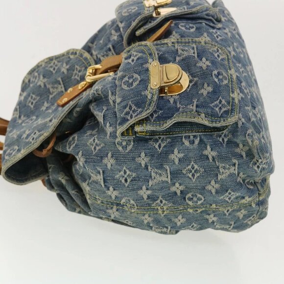 LOUIS VUITTON Monogram Denim Sac A Dos GM Backpack Blue M95056 LV Auth 40432 - Picture 6 of 16